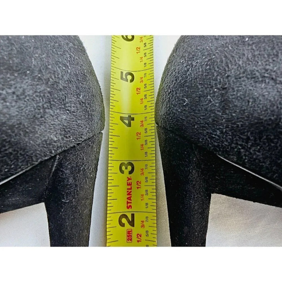 Stuart Weitzman Size 5.5B Women Black Suede Slip On Pointed Toe Heel Pumps Spain - Picture 2 of 11